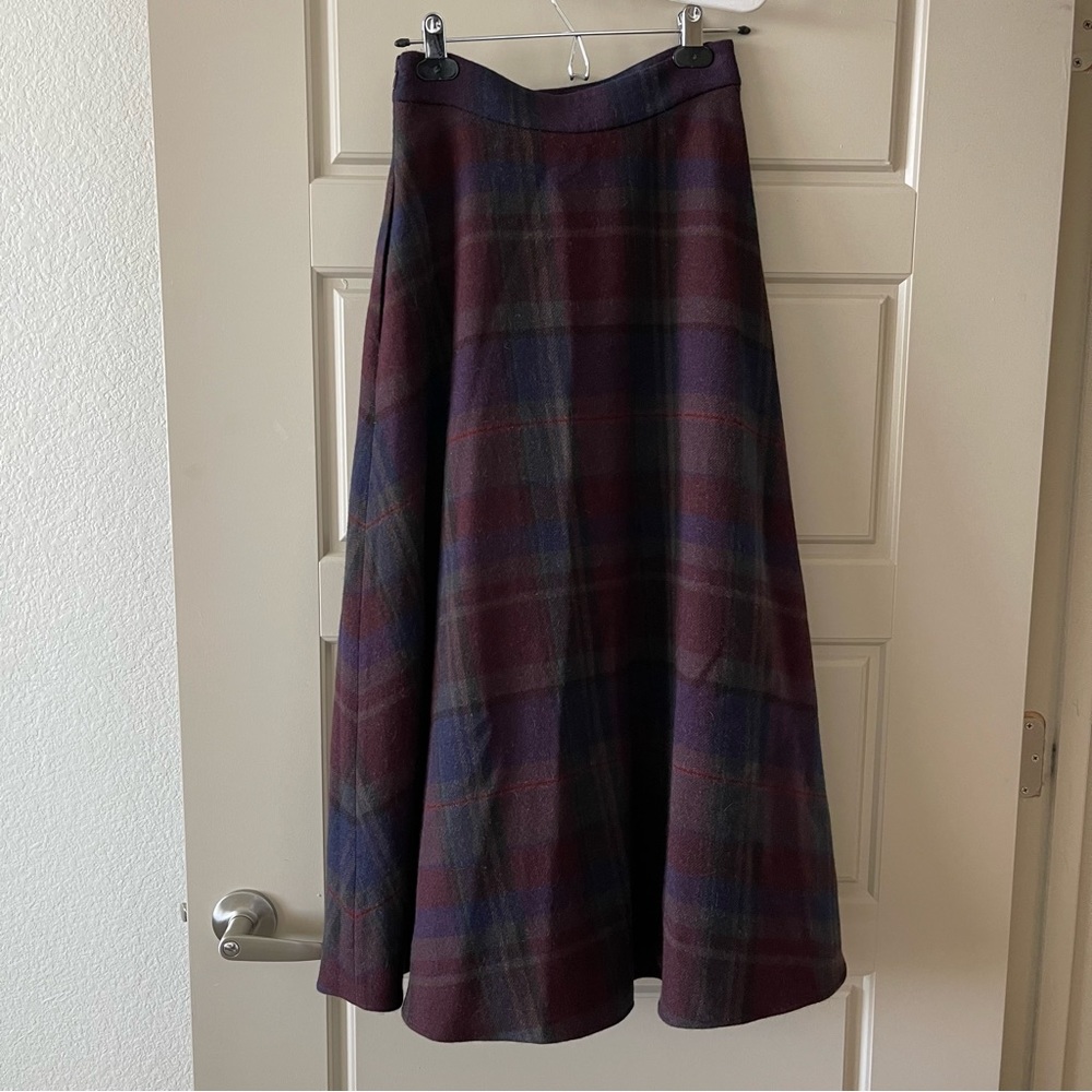RALPH LAUREN PURPLE LABEL PLAID WOOL ERIKA CIRCLE SKIRT - Picture 15 of 17